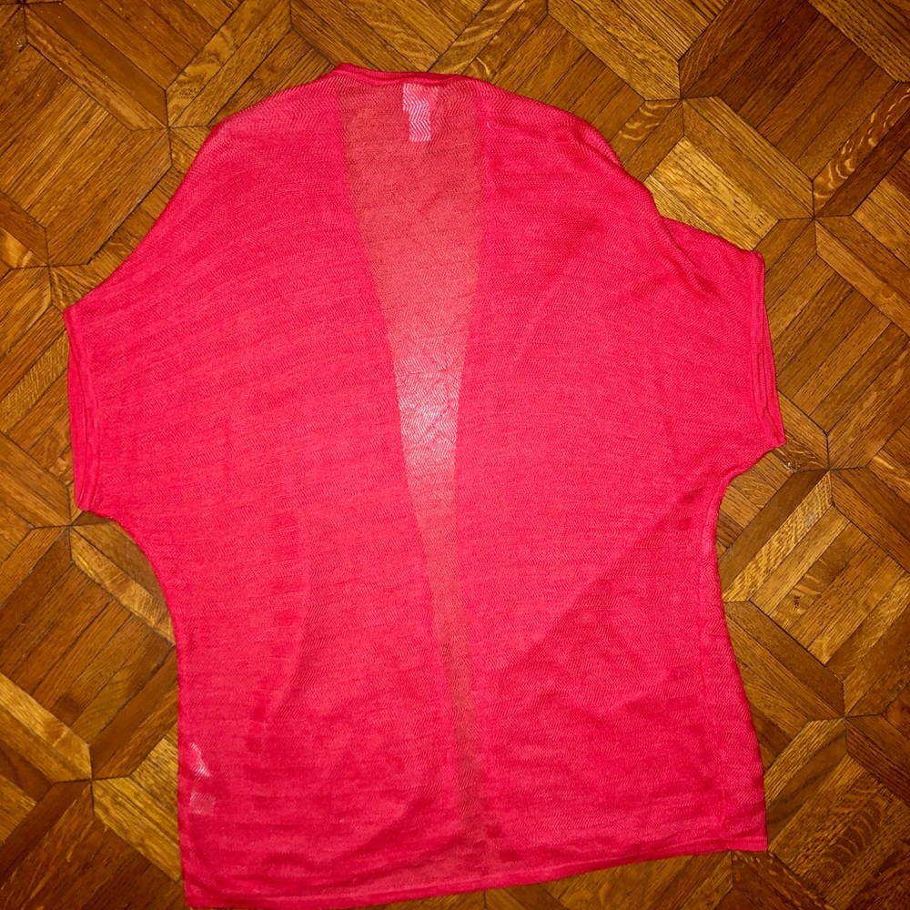 🌷3/$30 Chico’s sz 2 Burnout Kimono Sweater Coral
